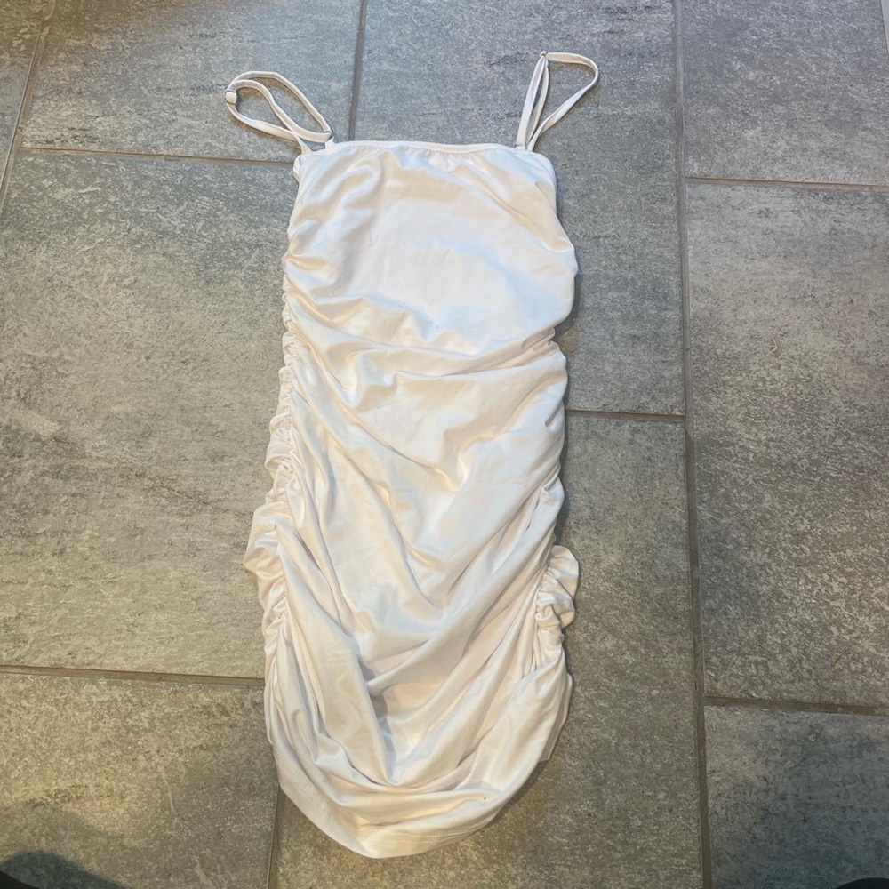 white mini dress